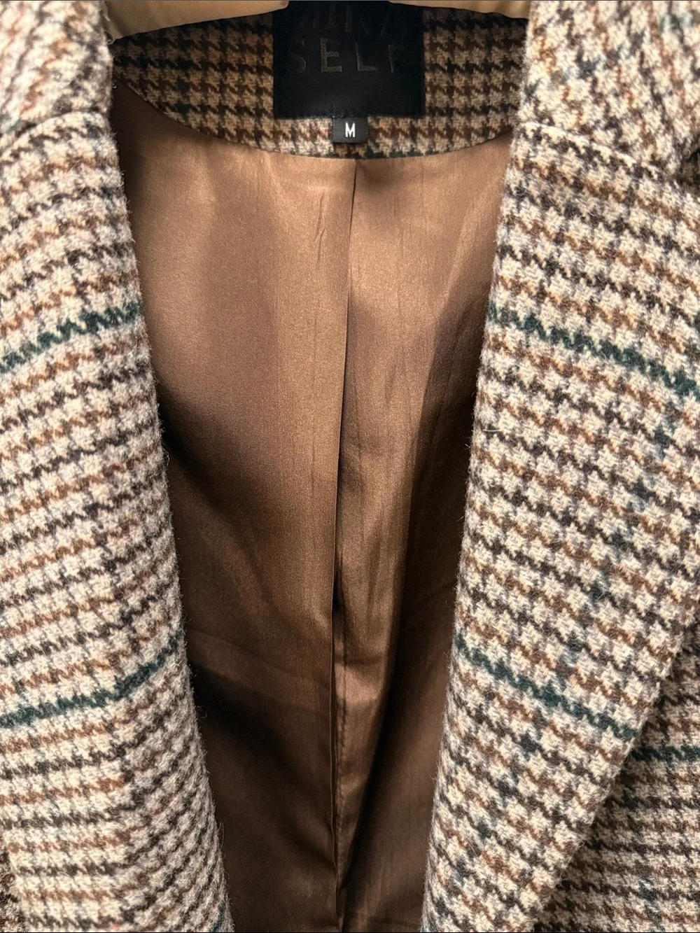 Brown Tweed Houndstooth  Blazer
